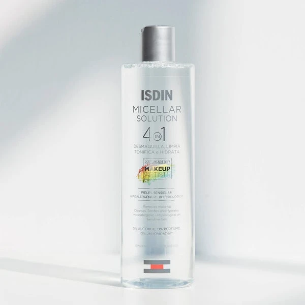 ISDIN Micellar Solution 4-in-1 Makeup Remover Micellar Cleansing Water 13.5 Oz 7 ISDIN Micellar Solution 4-in-1 Makeup Remover Micellar Cleansing Water 13.5 Oz - Image 5