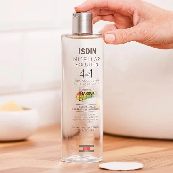 ISDIN Micellar Solution 4-in-1 Makeup Remover Micellar Cleansing Water 13.5 Oz 9 ISDIN Micellar Solution 4-in-1 Makeup Remover Micellar Cleansing Water 13.5 Oz - Image 7